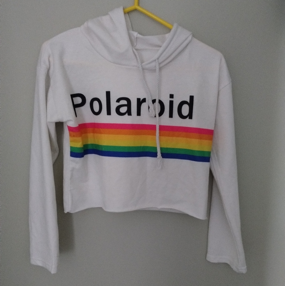 Polaroid Cropped Lightweight Hoodie